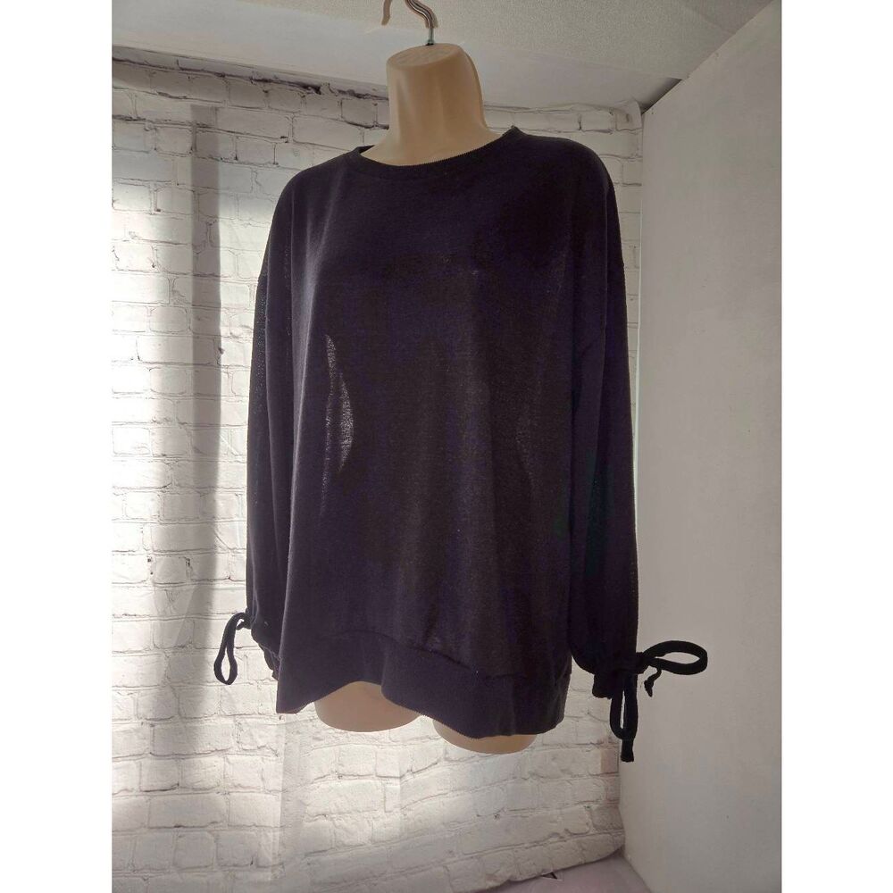 DG2 by Diane Gilman Women's Size Large Hi-Lo Black Lightweight Sweater